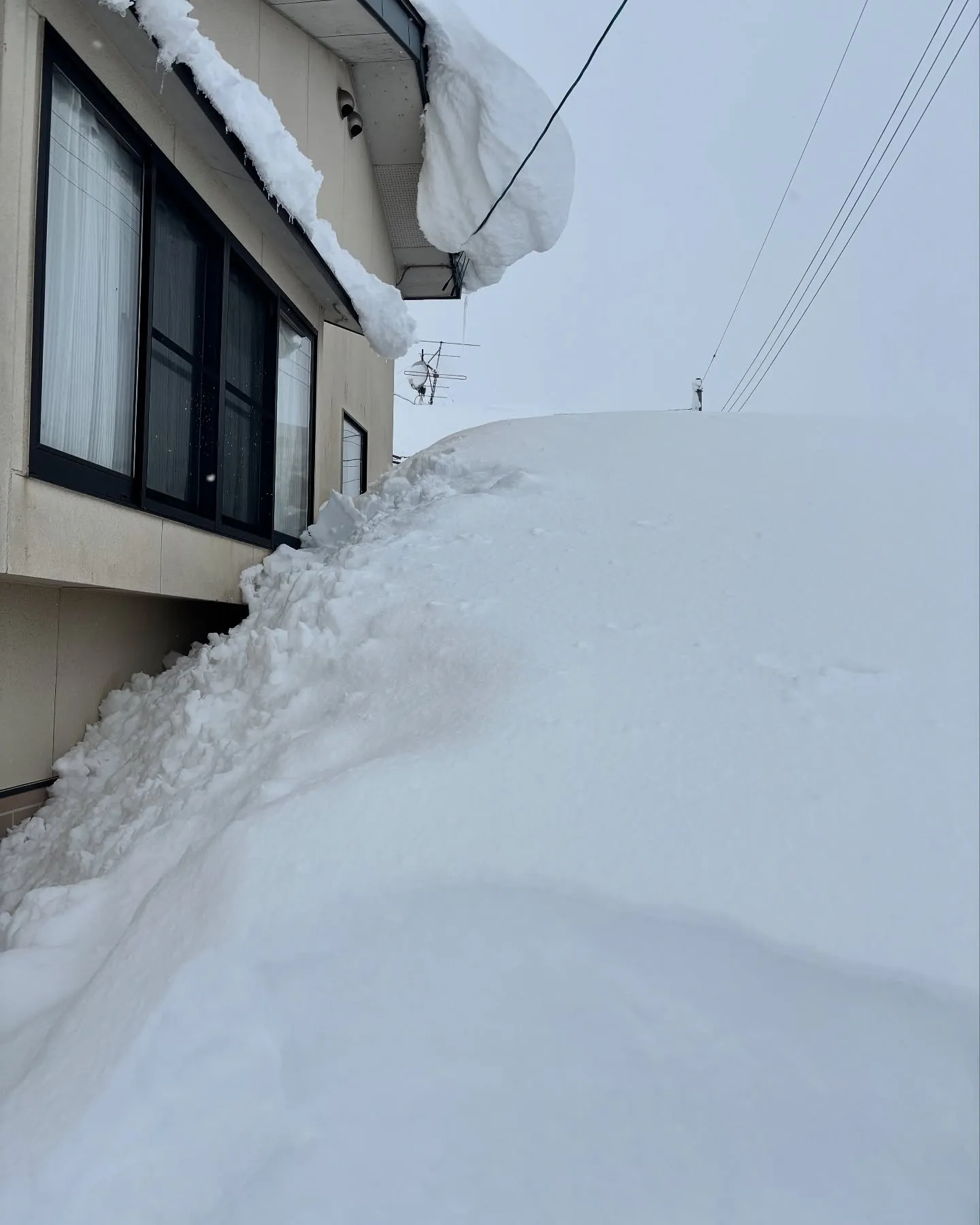 やっと屋根の雪降ろしました😭