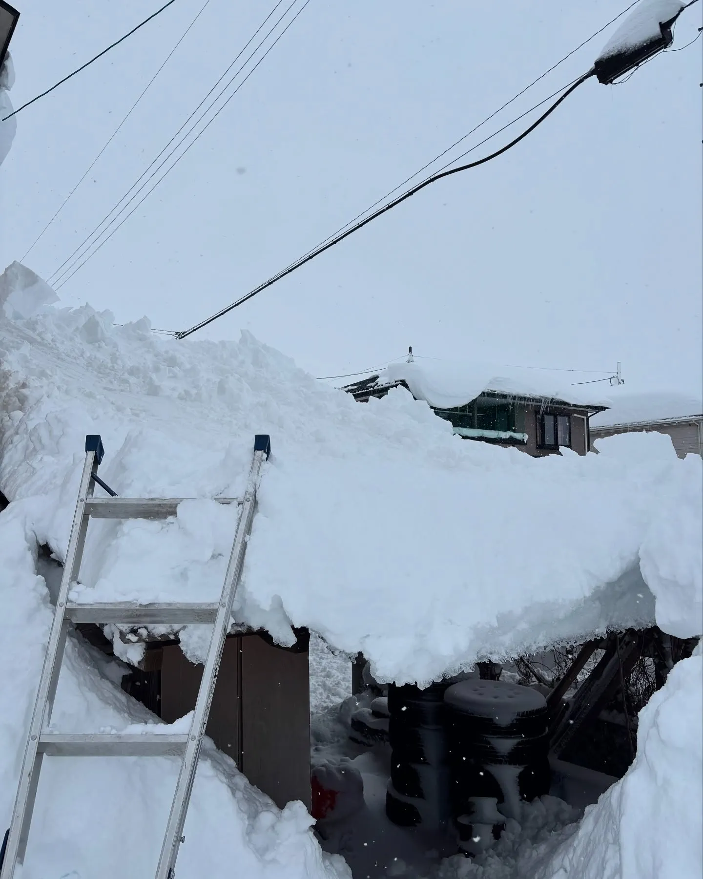 やっと屋根の雪降ろしました😭