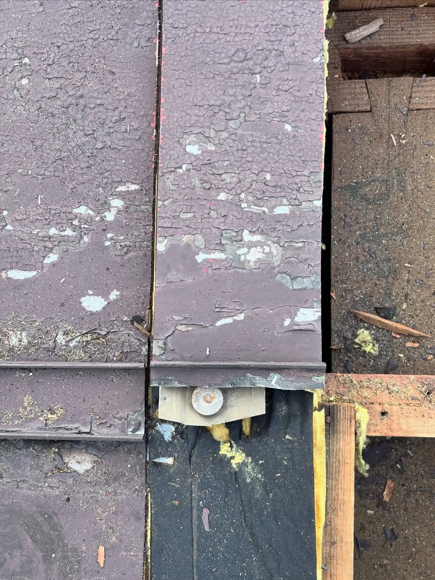 折れた屋根がまるで